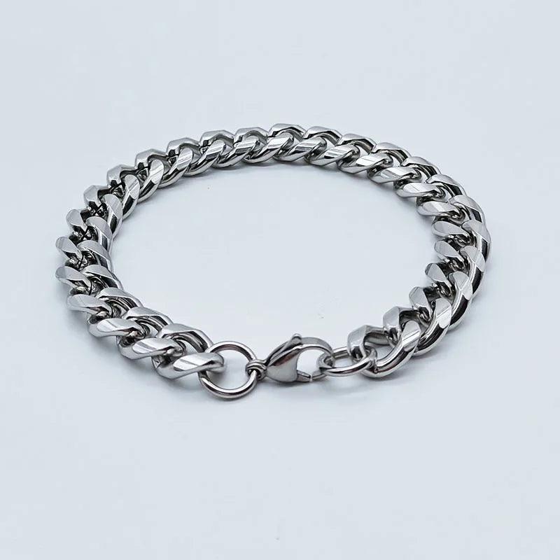 Men's Stainless Steel Cuba Link Chain Bracelet Hip Hop Rock Jewelry