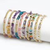 Irregular Crushed Stone Copper Bead Bracelet For Women Girls Boho Jewelry