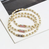 Irregular Crushed Stone Copper Bead Bracelet For Women Girls Boho Jewelry