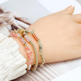 Irregular Crushed Stone Copper Bead Bracelet For Women Girls Boho Jewelry