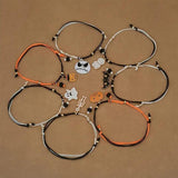 7Pcs Halloween String Bracelets Alloy Charm Adjustable Bang