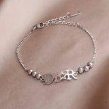 Stainless Steel Star Bracelet with Letter D Charm