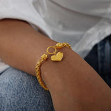 316L Stainless Steel Bracelet Heart Pendant Charm Bracelet