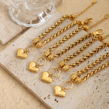 316L Stainless Steel Bracelet Heart Pendant Charm Bracelet