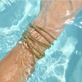 18K Plated Beaded Bracelets for Women Charm Link Chain Statement Bracelets