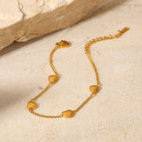 Heart Charm Bracelet Gift 18k Plated Jewelry For Women