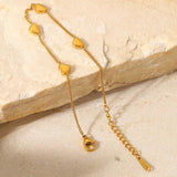 Heart Charm Bracelet Gift 18k Plated Jewelry For Women