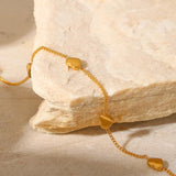 Heart Charm Bracelet Gift 18k Plated Jewelry For Women