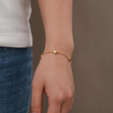 Heart Charm Bracelet Gift 18k Plated Jewelry For Women