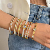 Zircon Stainless Steel Bracelets Bangle for Women Jewelry