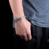 Hip Hop 316L Stainless Steel Double Byzantine Chain Bracelet for Men Women