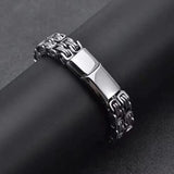Hip Hop 316L Stainless Steel Double Byzantine Chain Bracelet for Men Women