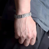 Hip Hop 316L Stainless Steel Double Byzantine Chain Bracelet for Men Women