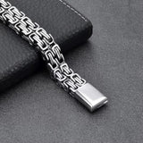 Hip Hop 316L Stainless Steel Double Byzantine Chain Bracelet for Men Women