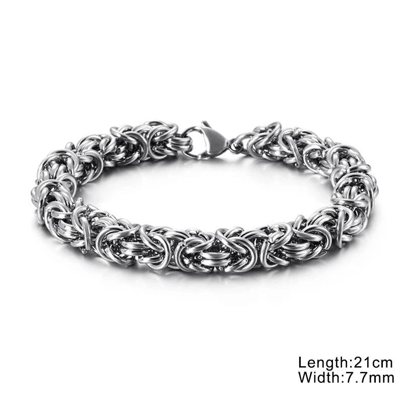 Fongten Steel Chain Bracelet Men Charm Armband Bangle Male Jewelry