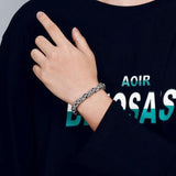 Fongten Steel Chain Bracelet Men Charm Armband Bangle Male Jewelry