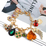 Punk Gothic Heart Chain Bracelet for Women Boho Vintage Charm Jewelry