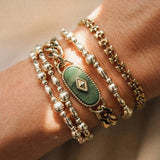 Uworld Stainless Steel Adjustable Charm Bracelet Bangle Statement Jewelry