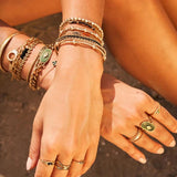 Uworld Stainless Steel Adjustable Charm Bracelet Bangle Statement Jewelry