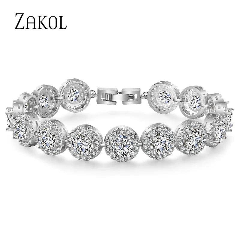 Geometric CZ Tennis Bracelet for Women BP2271