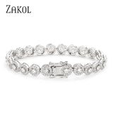 Geometric CZ Tennis Bracelet for Women BP2271