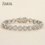 Geometric CZ Tennis Bracelet for Women BP2271