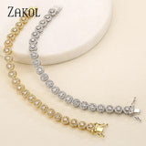 Geometric CZ Tennis Bracelet for Women BP2271