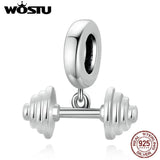 925 Silver Fitness Exercises Charm Pendant Fit Bracelet Bangle Women