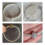 925 Silver Stainless Steel Lucky Clover Bracelet Women