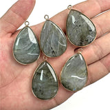 Natural Labradorite Water Drop Pendant, Stone Accessories, 26x35mm