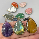 Natural Labradorite Water Drop Pendant, Stone Accessories, 26x35mm
