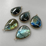 Natural Labradorite Water Drop Pendant, Stone Accessories, 26x35mm