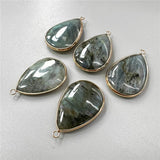 Natural Labradorite Water Drop Pendant, Stone Accessories, 26x35mm