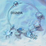 925 Silver Moon & Star Charms for Bracelet Bangle BSC776