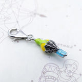 Green Enamel Parrot Charm 925 Sterling Silver Bird Pendant