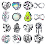 925 Sterling Silver CZ Beads for Bracelets & Bangles