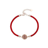 925 Sterling Silver Lucky Red Thread Rope Chain Bracelet for Women