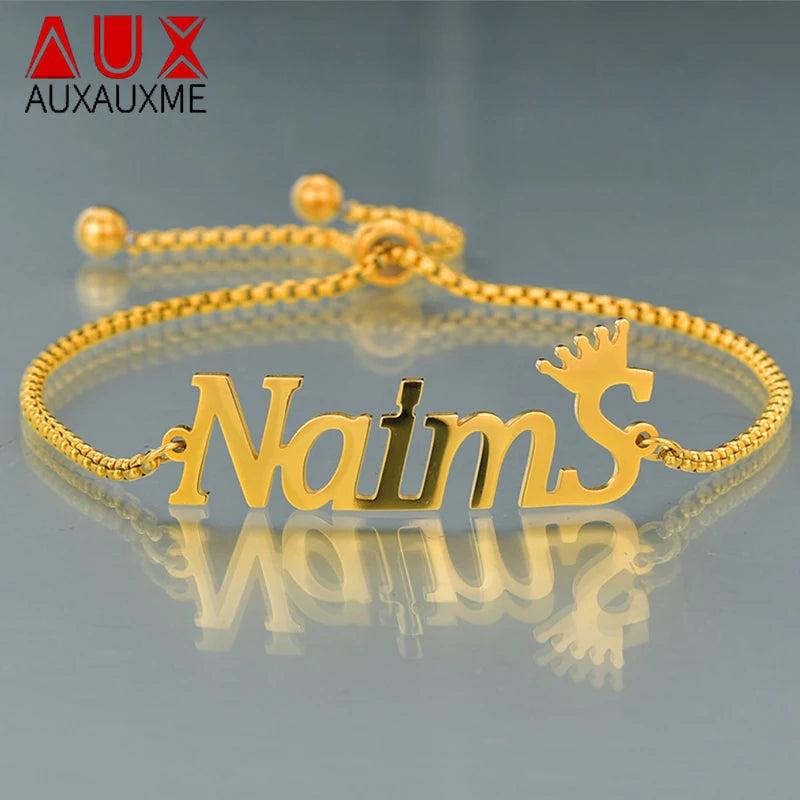 Auxauxme Custom Name Bracelet Charms Handwriting Signature Love Message Gift
