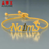 Auxauxme Custom Name Bracelet Charms Handwriting Signature Love Message Gift