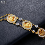 Muslim Islam Pendant Bracelet Inlaid Crystal 18K Plated Women's Charm Jewelry