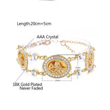 Muslim Islam Pendant Bracelet Inlaid Crystal 18K Plated Women's Charm Jewelry