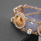 Muslim Islam Pendant Bracelet Inlaid Crystal 18K Plated Women's Charm Jewelry