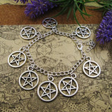 Silver Plated Charm Bracelet with Stars Pendant