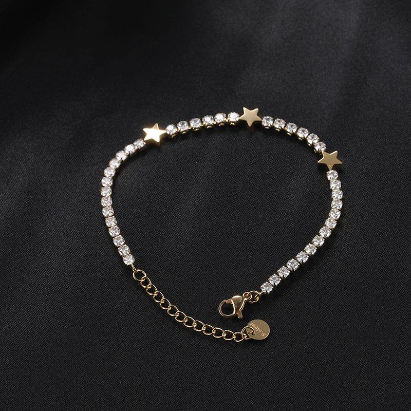 Stainless Steel Love Star Charm Bracelet Jewelry