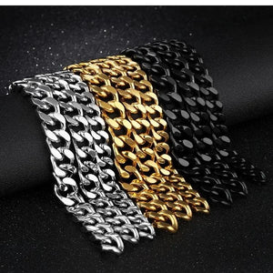 Mens Cuba Link Chain Bracelet Stainless Steel Hip Hop Jewelry