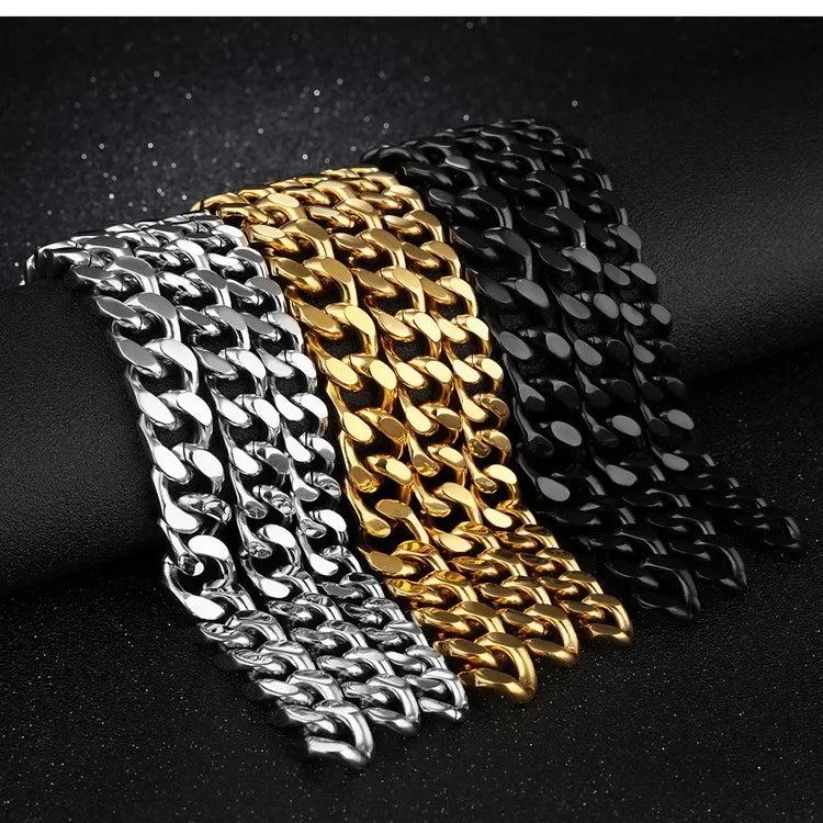 Mens Cuba Link Chain Bracelet Stainless Steel Hip Hop Jewelry