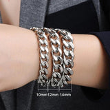 Mens Cuba Link Chain Bracelet Stainless Steel Hip Hop Jewelry