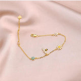 Tassel Daisy Bee Charm Bracelet Bangle for Women Girls