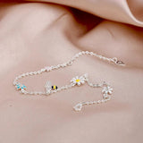 Tassel Daisy Bee Charm Bracelet Bangle for Women Girls