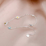 Tassel Daisy Bee Charm Bracelet Bangle for Women Girls